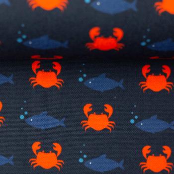 Canvas Heiner, marine, blaue Fische, orange Krabben